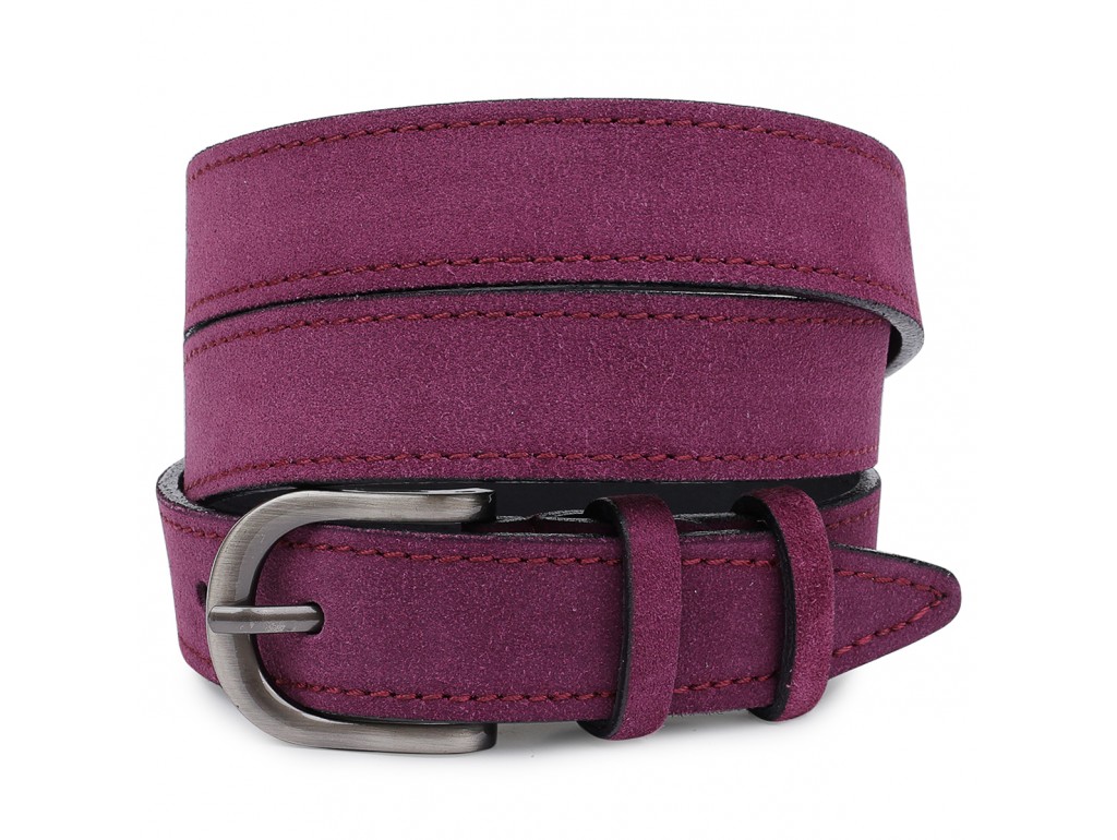 Выразительный замшевый женский ремень Vintage 20792 Фиолетовый - Royalbag Фото 1