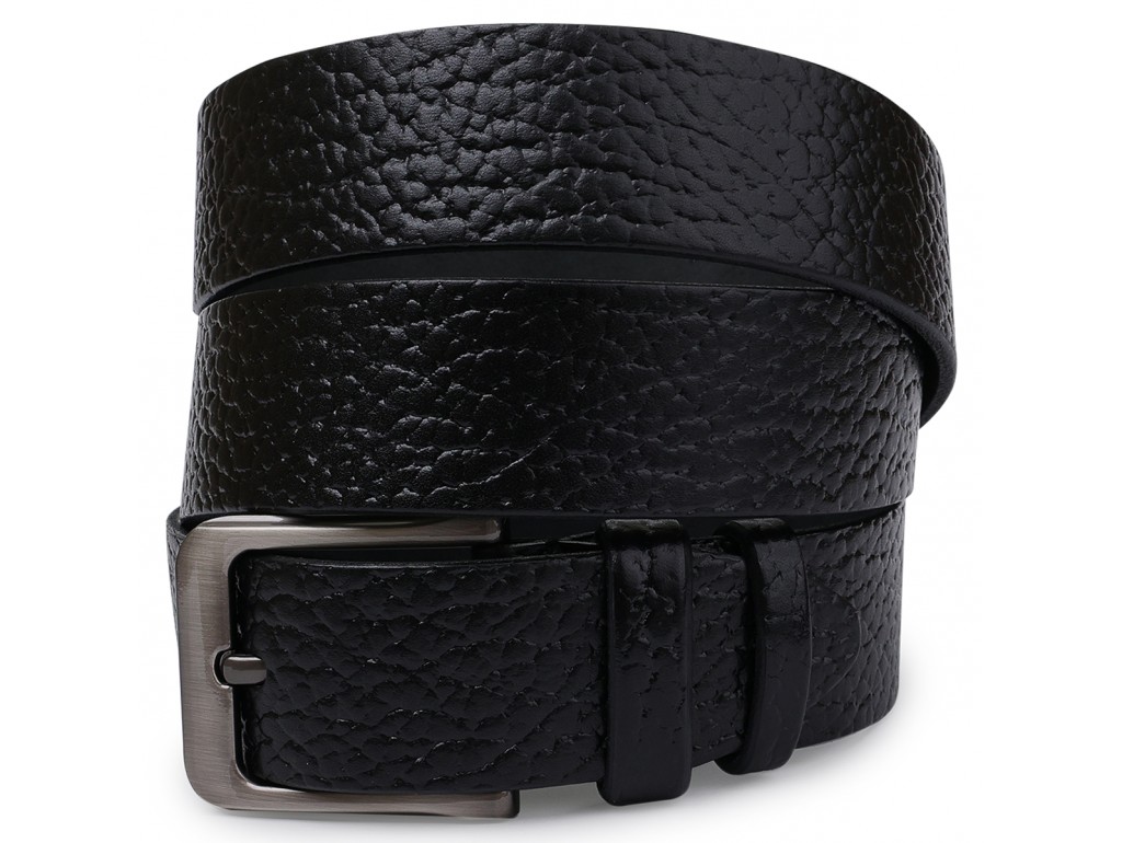 Кожаный ремень для мужчин Vintage 20743 Черный - Royalbag Фото 1