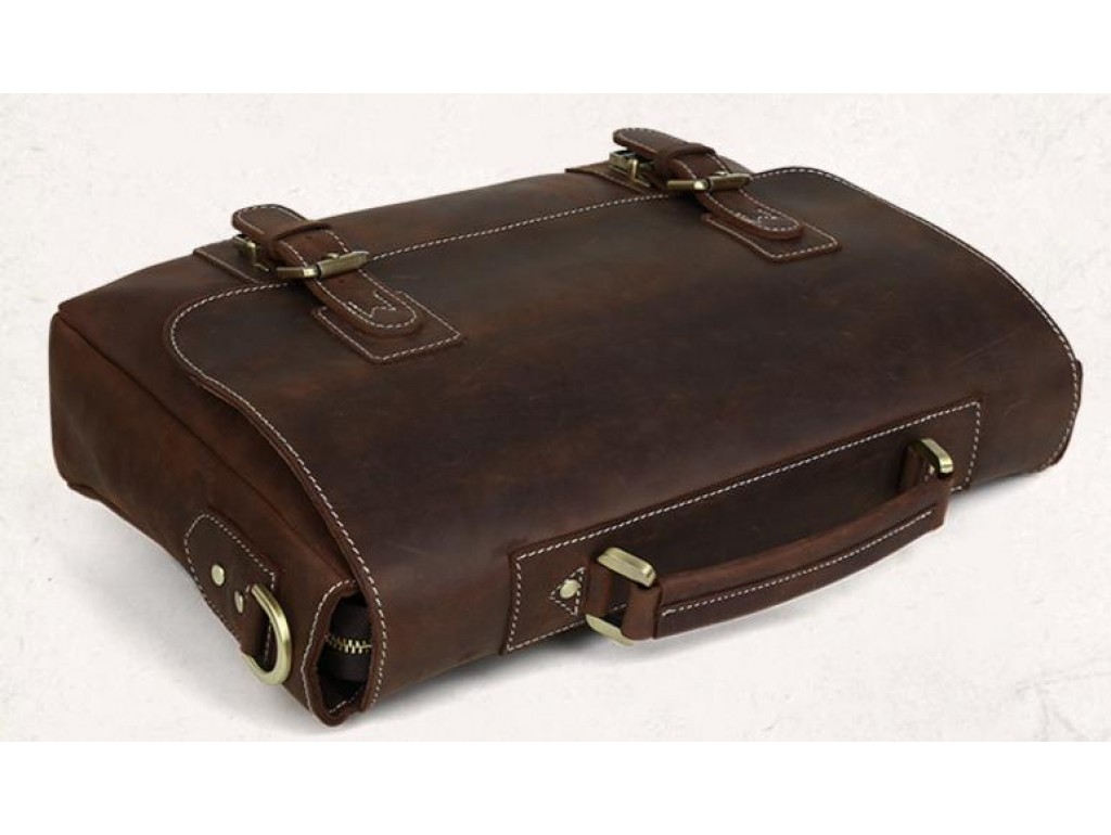 Мужской портфель из натуральной кожи для документов TIDING BAG T8069DB - Royalbag