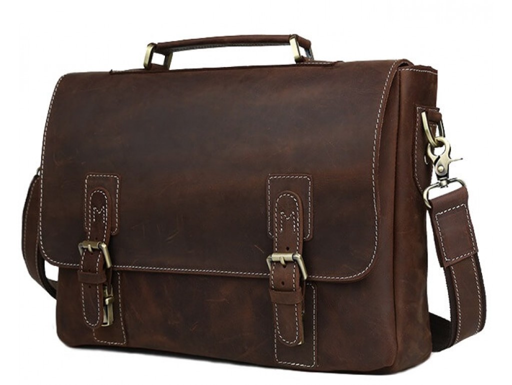 Мужской кожаный портфель TIDING BAG T8069DB - Royalbag Фото 1