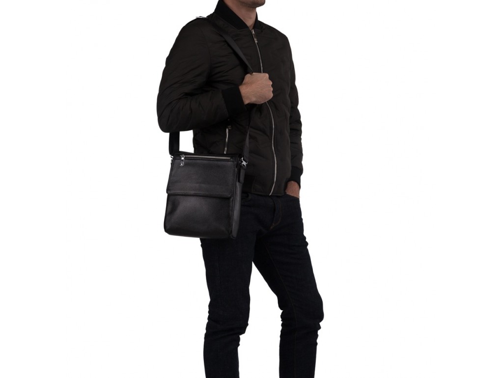 Мужская сумка через плечо зернистая кожа Tiding Bag M2994A - Royalbag
