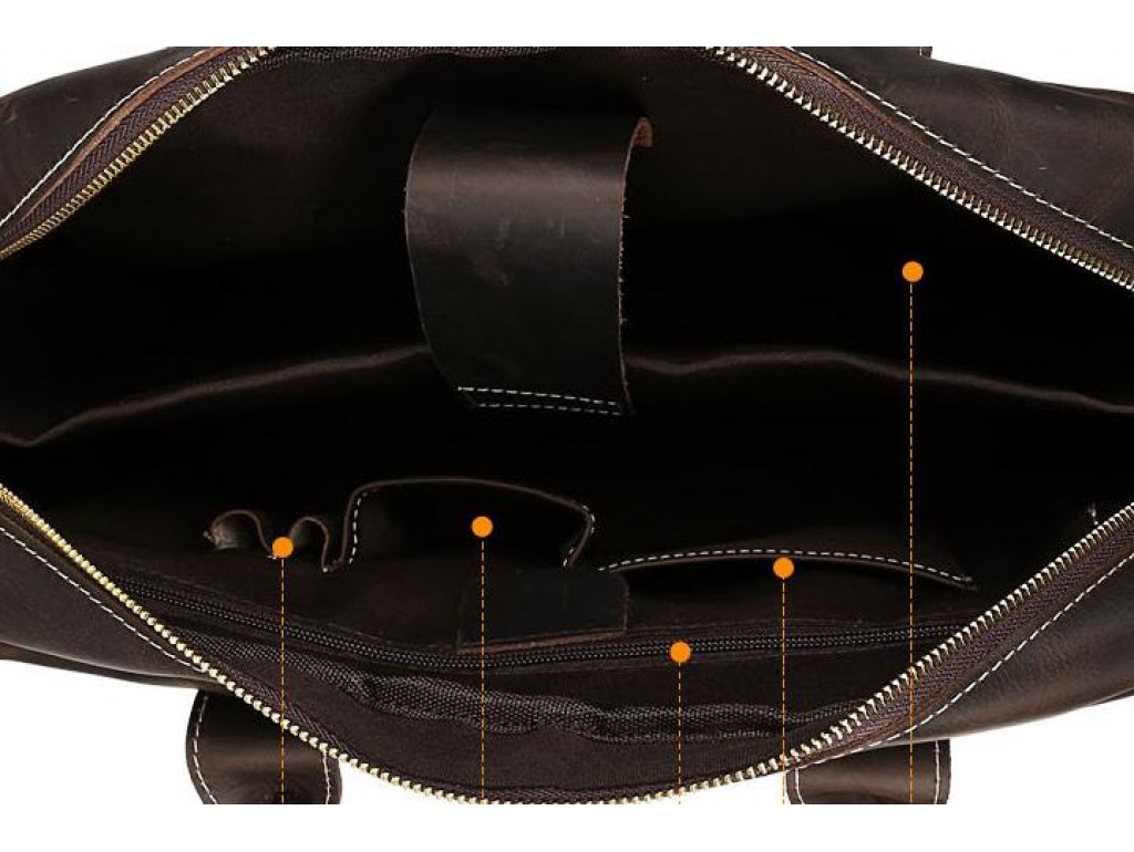 Стильна чоловіча сумка-портфель для документів з вінтажної шкіри Tiding Bag t1019 - Royalbag