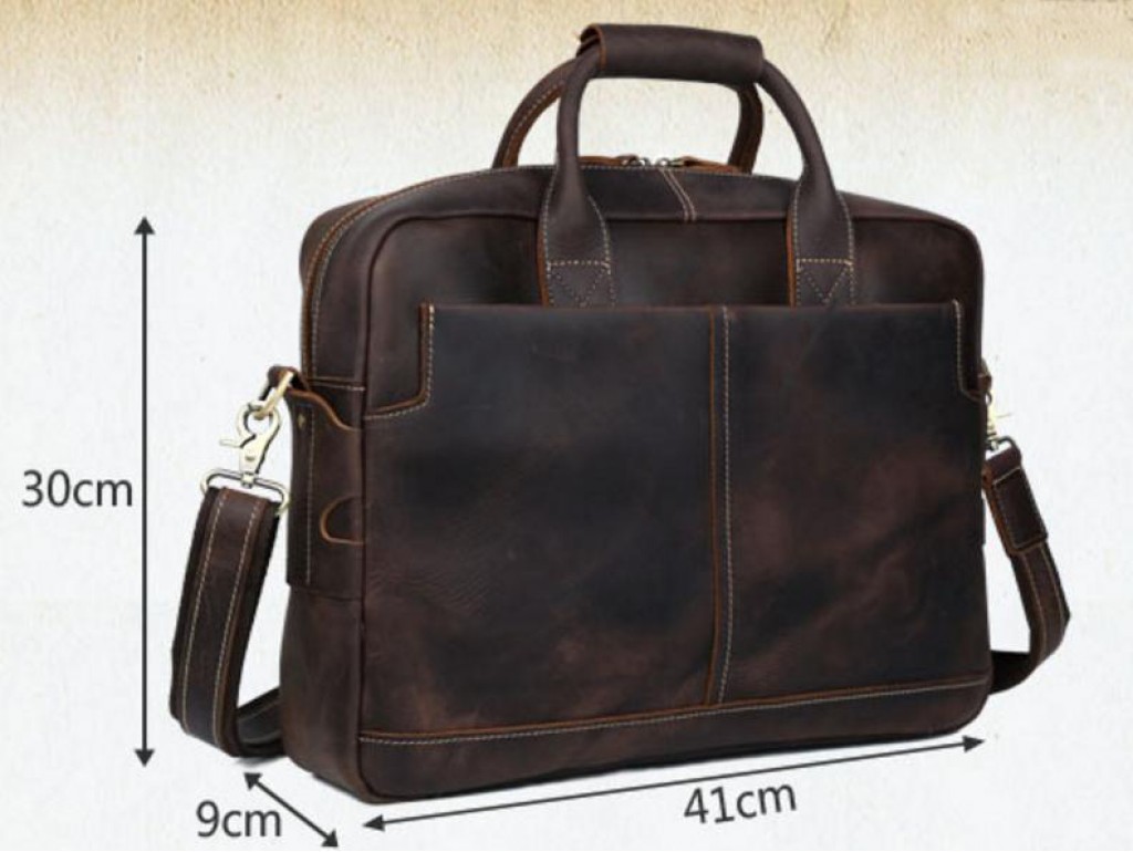 Стильна чоловіча сумка-портфель для документів з вінтажної шкіри Tiding Bag t1019 - Royalbag