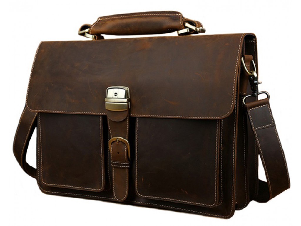 Мужской кожаный портфель TIDING BAG T10315 - Royalbag Фото 1