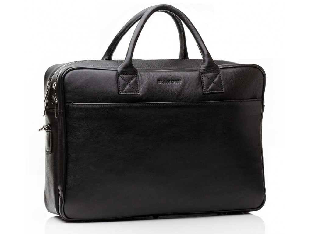 Элитная кожаная деловая сумка по ноутбук 15 с плечевым ремнем Blamont Bn026A - Royalbag Фото 1