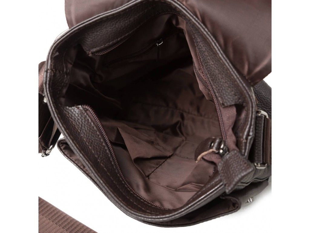Сумка через плечо мужская кожаная коричневая Tiding Bag A25-1278C - Royalbag