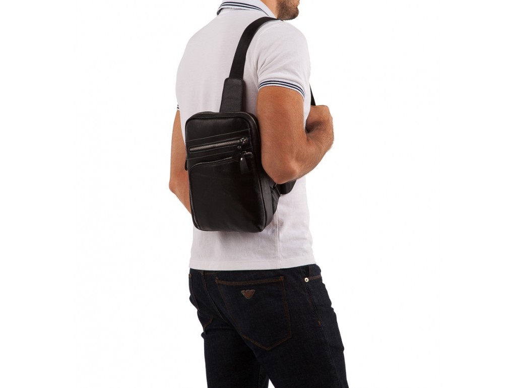 Сумка-рюкзак мужская на одно плечо из натуральной кожи Tiding Bag A25-6896A - Royalbag