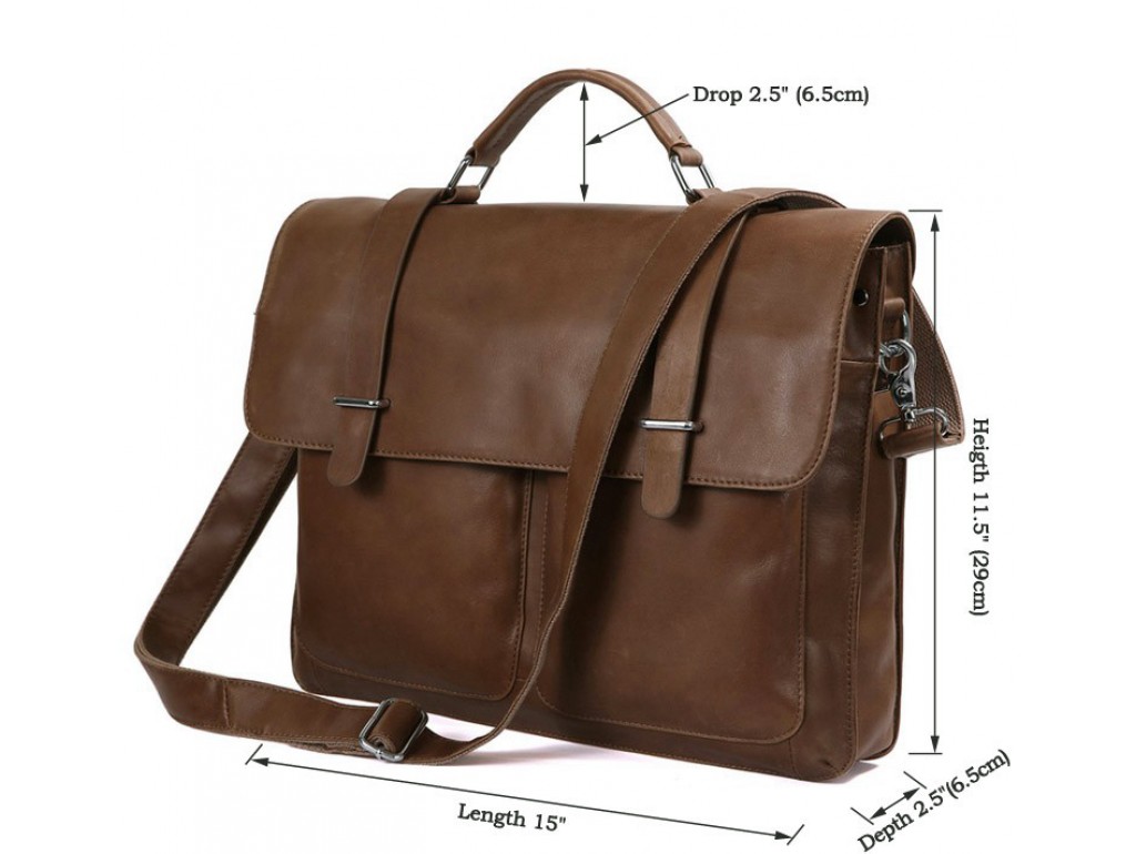 Мужской кожаный портфель TIDING BAG 7100B-2 - Royalbag
