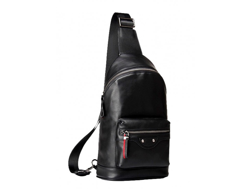 Мужская нагрудная сумка-слинг серез плечо кожаная Tiding Bag B3-1992A - Royalbag Фото 1