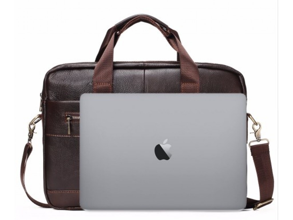Мужская кожаная сумка для документов и ноутбука шоколад Bexhill Bx1128C - Royalbag