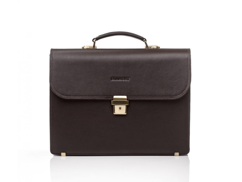 Классический портфель мужской кожаный коричневый элитный Blamont Bn039C - Royalbag