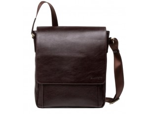 Мужская сумка-мессенджер из натуральной кожи шоколадного цвета Blamont Bn082C - Royalbag