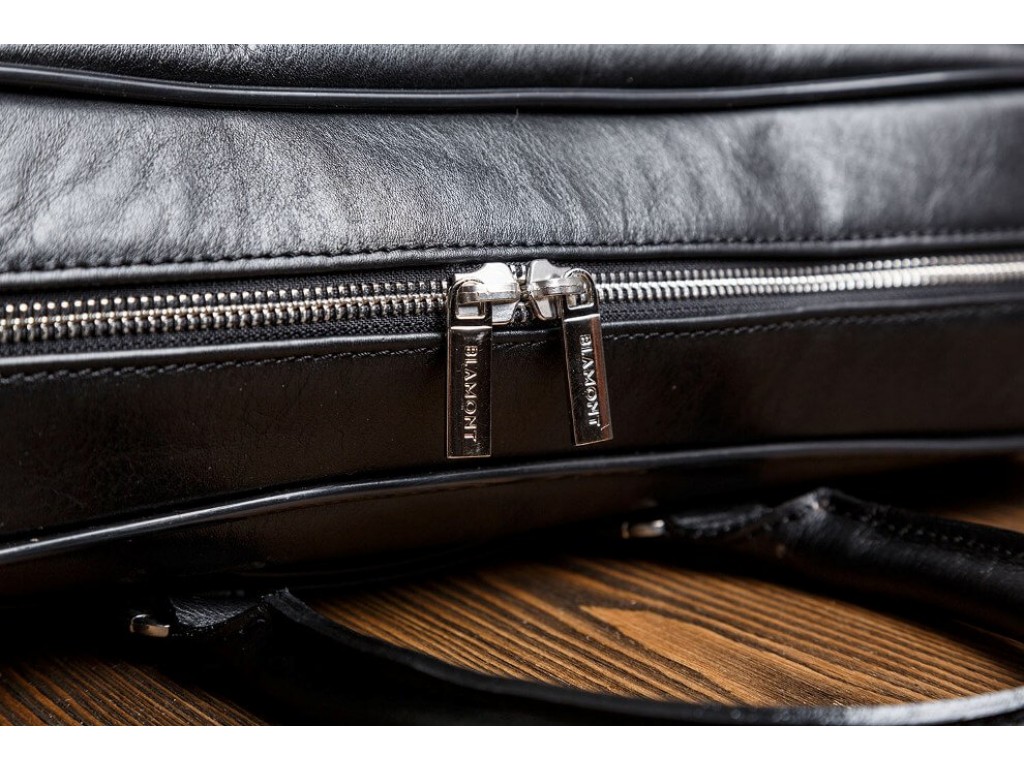Классическая кожаная мужская сумка для ноутбука с наплечным ремнем Blamont Bn023A - Royalbag
