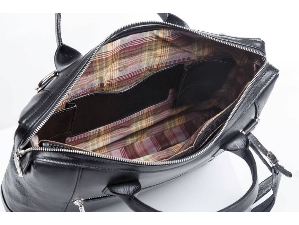 Класична сумка-портфель чорна шкіряна Blamont Bn006A - Royalbag