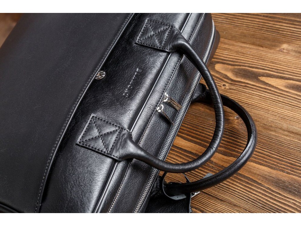 Элитная кожаная деловая сумка по ноутбук 15 с плечевым ремнем Blamont Bn026A - Royalbag