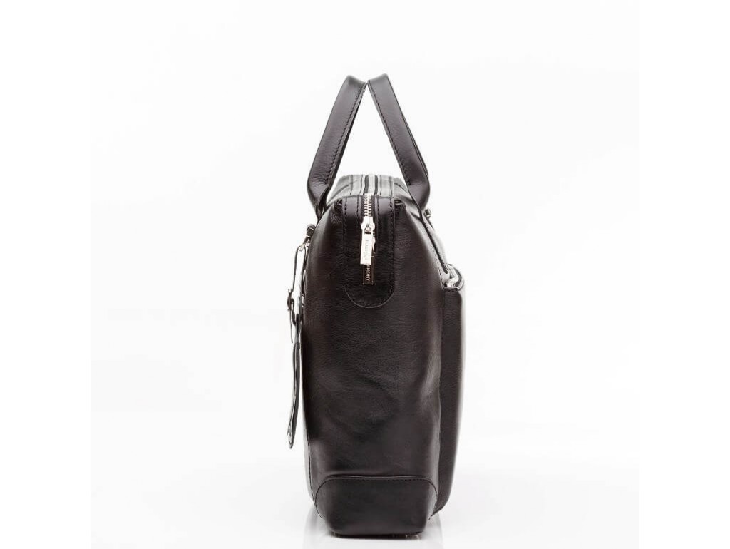 Классическая сумка-портфель черная кожаная Blamont Bn006A - Royalbag