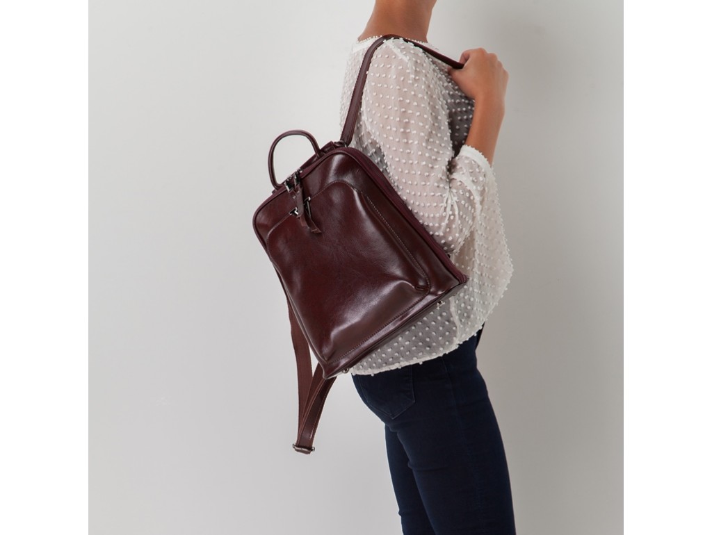 Жіночий коричневий темний рюкзак Olivia Leather GR3-801BO-BP - Royalbag