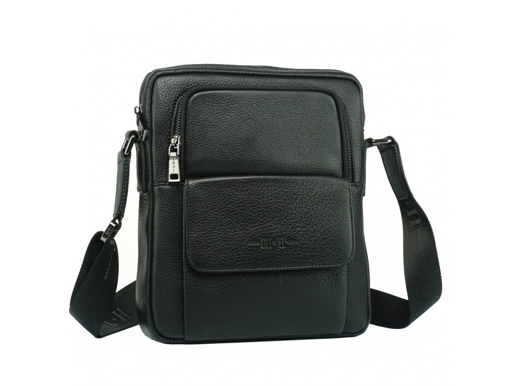 Мессенджер мужской кожаный через плечо HT Collection 7892-4 BLACK - Royalbag Фото 1