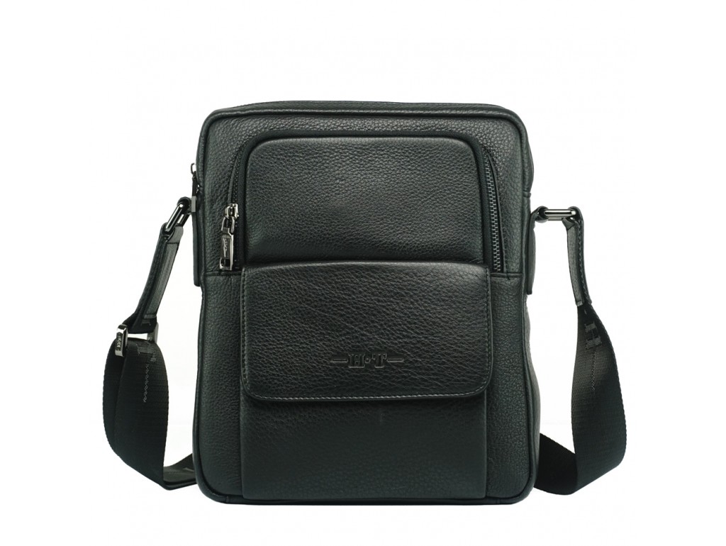 Мессенджер мужской кожаный через плечо HT Collection 7892-4 BLACK - Royalbag