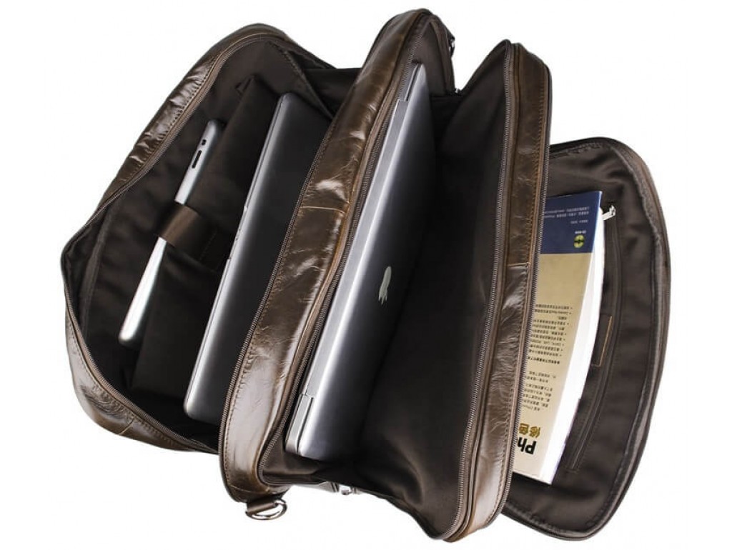 Большая деловая мужская кожаная сумка для поездок Jasper&Maine 7289C - Royalbag