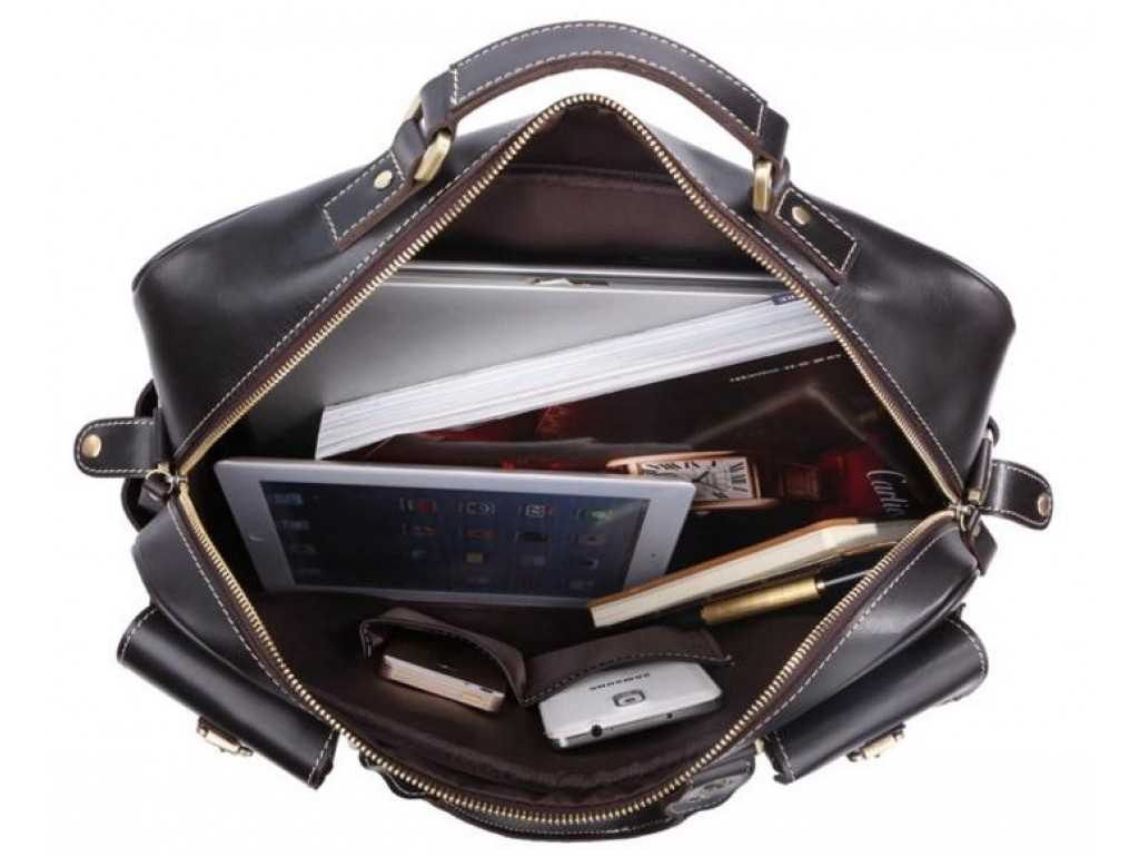 Стильная кожаная сумка, цвет черный, Tuscany 7028A - Royalbag