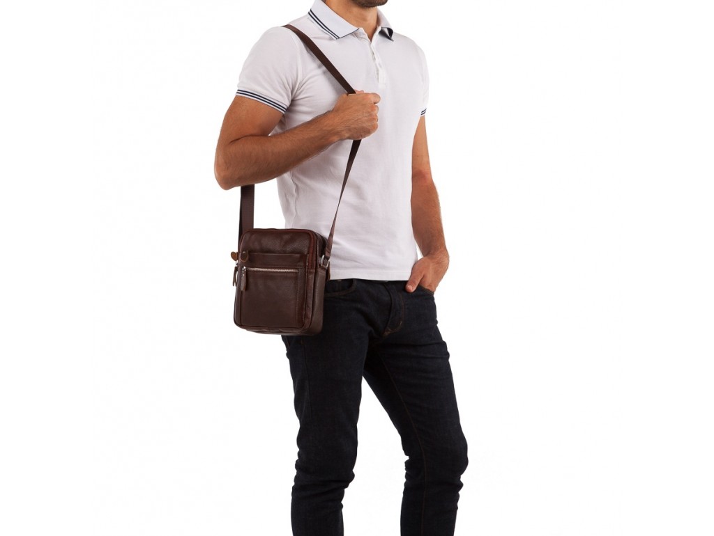 Мужская сумка на плечо натуральная кожа Tiding Bag M38-3922C - Royalbag