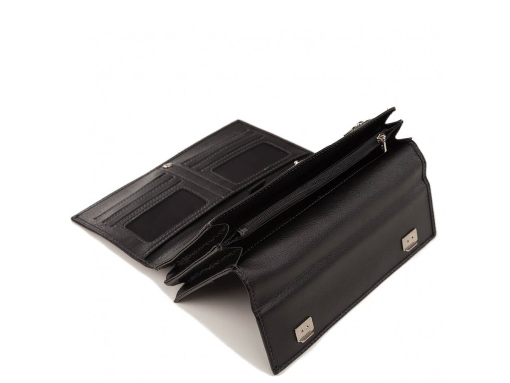 Мужская кожаная барсетка с ремешком черная Horton Collection TR2M-813 - Royalbag