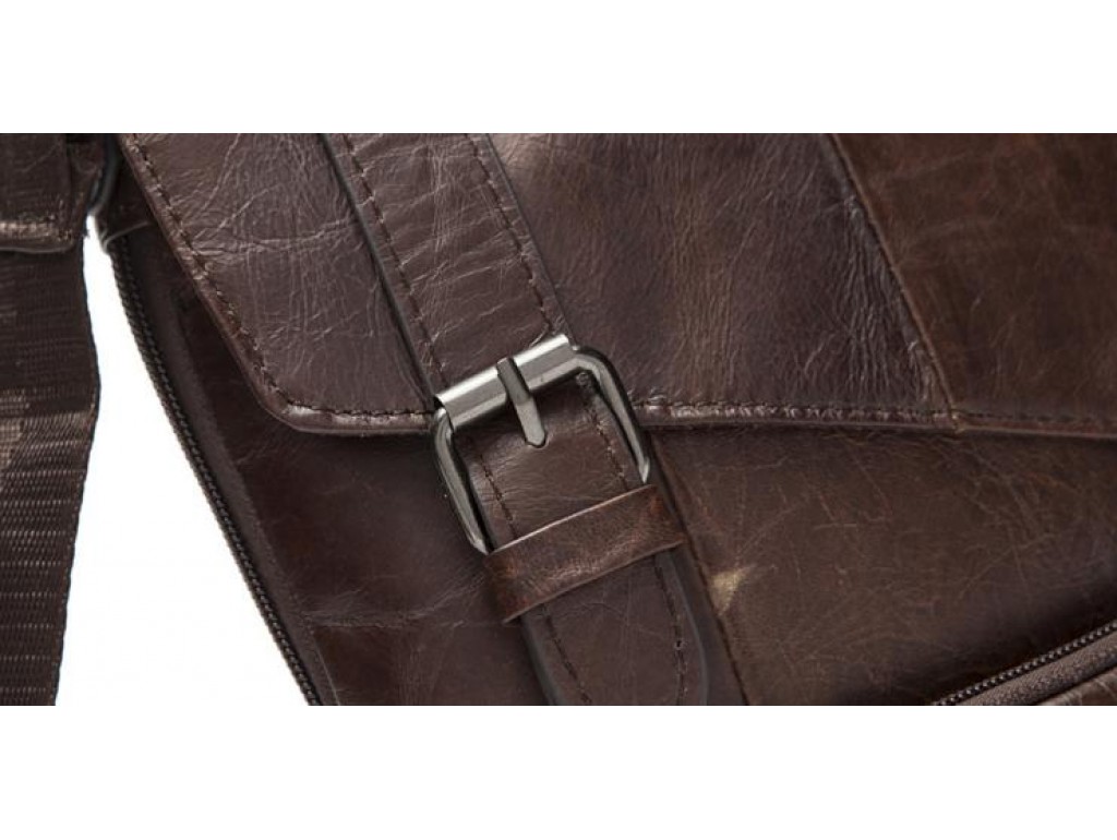 Мессенджер мужской кожаный через плечо коричневого цвета Bexhill BX8239C - Royalbag