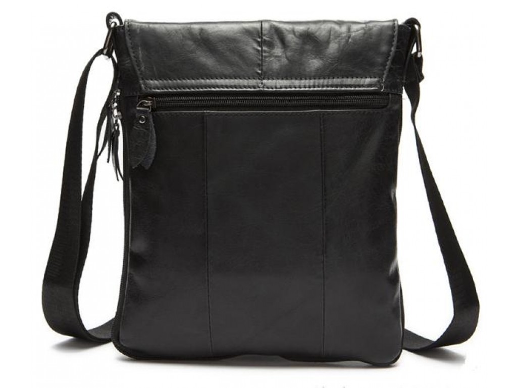 Мужская сумка из натуральной фактурной кожи черного цвета BEXHILL BX8239A - Royalbag