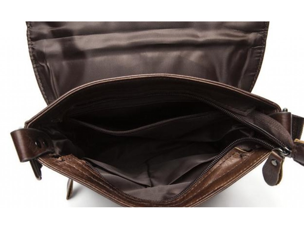 Мессенджер мужской кожаный через плечо коричневого цвета Bexhill BX8239C - Royalbag