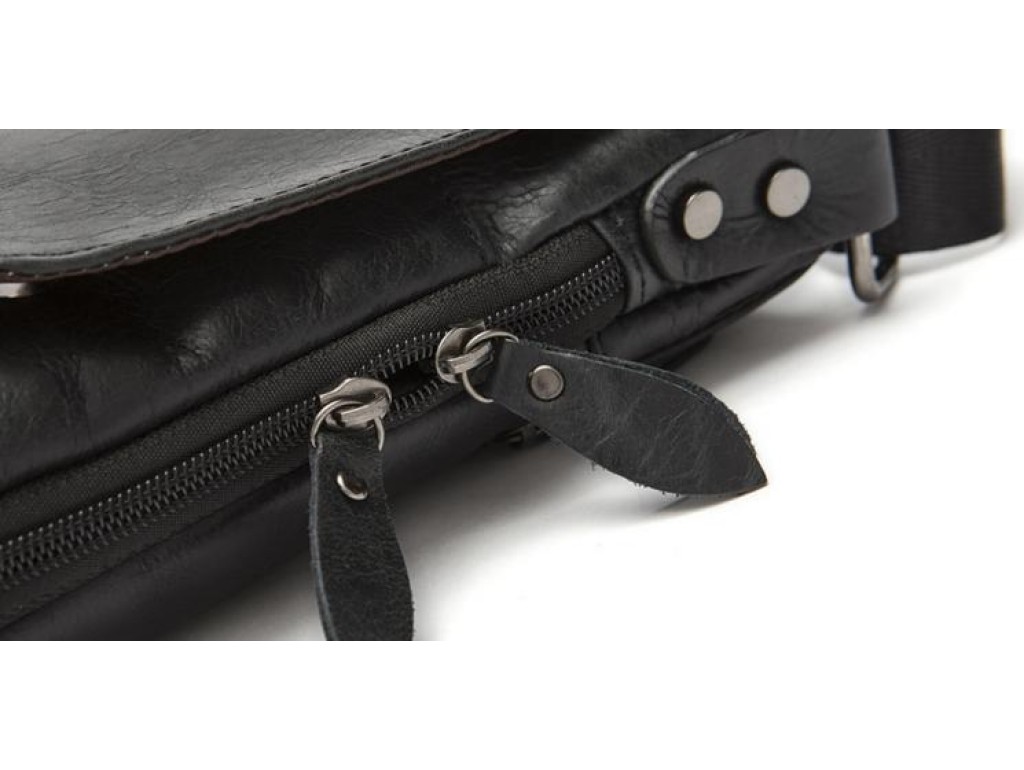 Мужская сумка из натуральной фактурной кожи черного цвета BEXHILL BX8239A - Royalbag