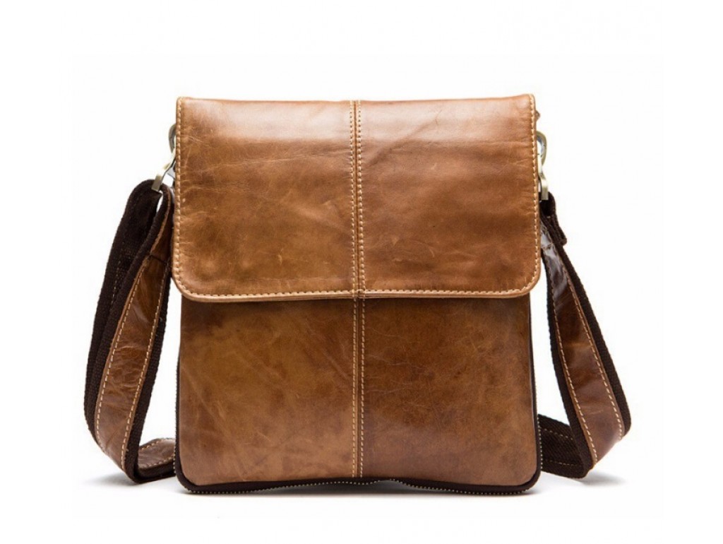 Мужская сумка через плечо из натуральной кожи рыжая BEXHILL BX8006C - Royalbag