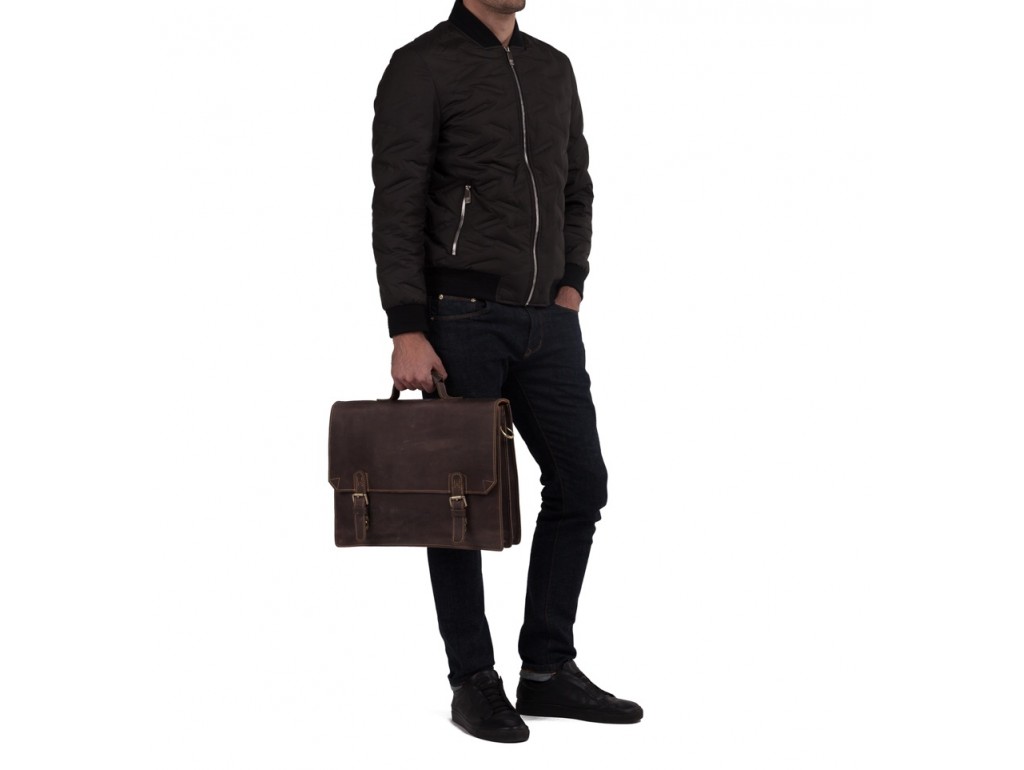 Коричневый мужской портфель из натуральной кожи Tiding Bag GA2095R - Royalbag