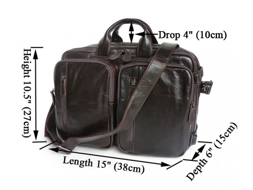 Сумка-трансформер рюкзак мужской кожаный Jasper&Maine 7014Q-2 - Royalbag
