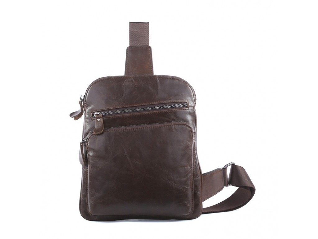 Мужской кожаный рюкзак-слинг на одно плечо Tiding Bag 7195C - Royalbag
