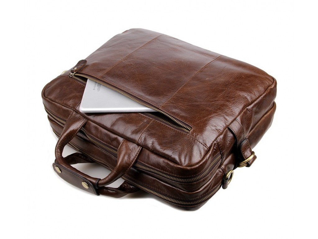 Містка чоловіча шкіряна сумка під ноутбук Tiding Bag 7085C - Royalbag
