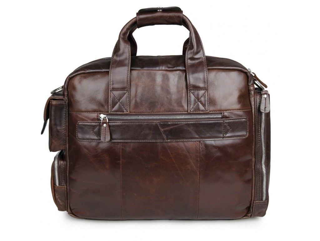 Містка чоловіча шкіряна сумка під ноутбук для відряджень Tiding Bag 7219C - Royalbag