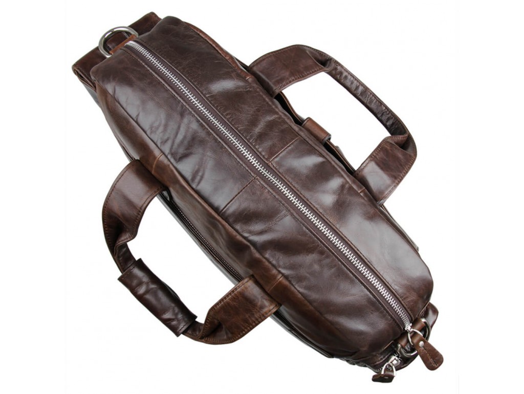 Містка чоловіча шкіряна сумка під ноутбук для відряджень Tiding Bag 7219C - Royalbag