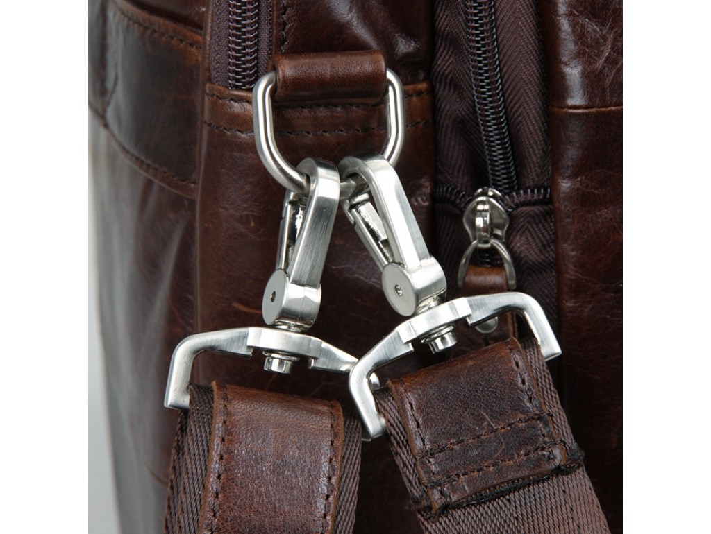 Мужская дорожная деловая кожаная сумка с карманами Tiding Bag 7343C - Royalbag