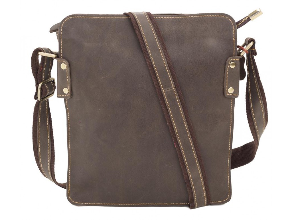 Повседневная мужская наплечная кожаная сумка на молнии Tiding Bag G8856C - Royalbag