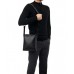 Деловая классическая мужская сумка через плечо черная кожа Tiding Bag M664-1A - Royalbag Фото 3