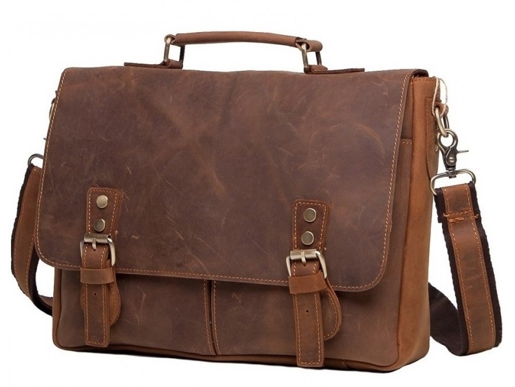 Мужской кожаный портфель TIDING BAG t0003 - Royalbag Фото 1