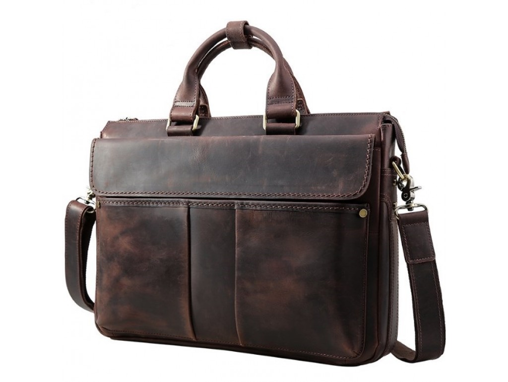 Сумка-портфель для ноутбука чоловіча шкіряна 17 дюймів Tiding Bag t1096 - Royalbag