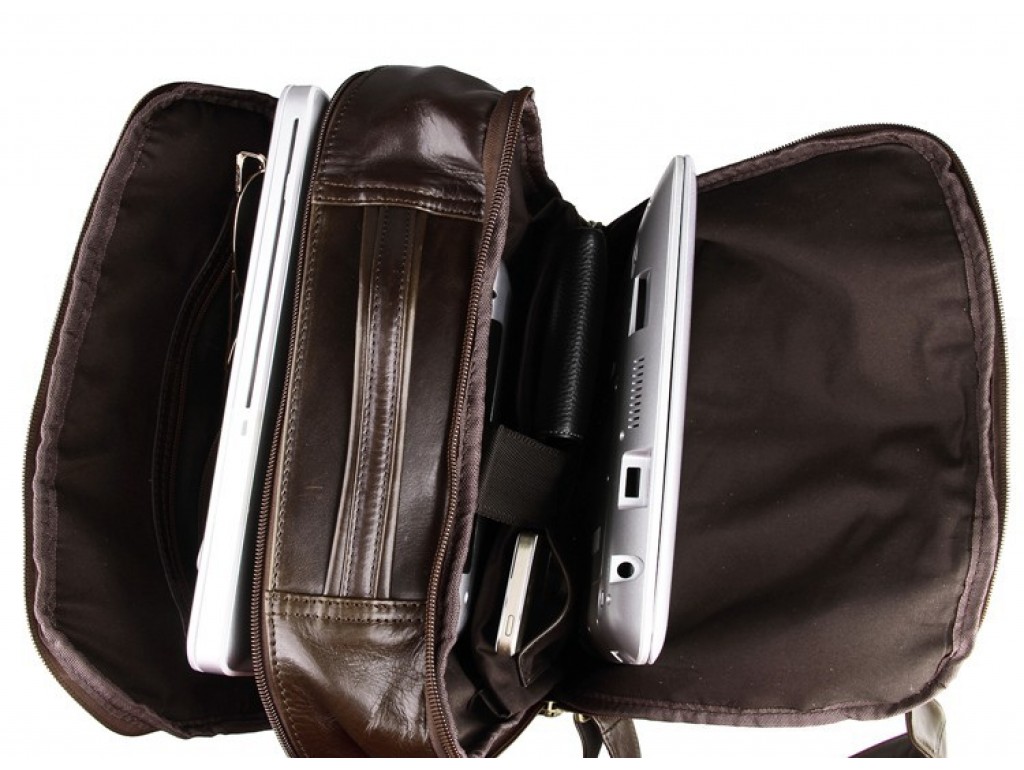 Рюкзак кожаный коричневый Tiding Bag 7280C - Royalbag