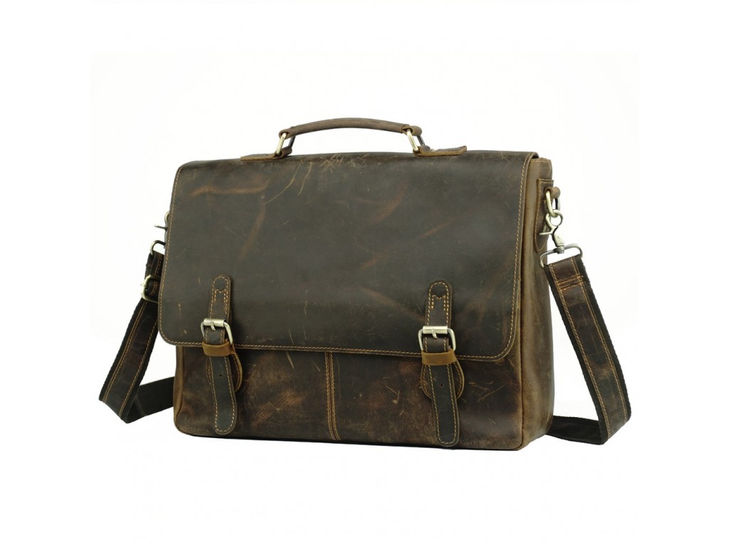 Мужской кожаный портфель TIDING BAG t0021 - Royalbag Фото 1