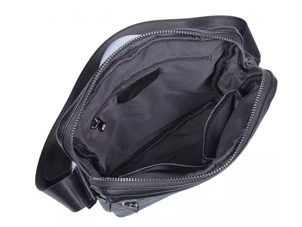 Сумка мужская кожаная через плечо черная Tiding Bag 8716A - Royalbag