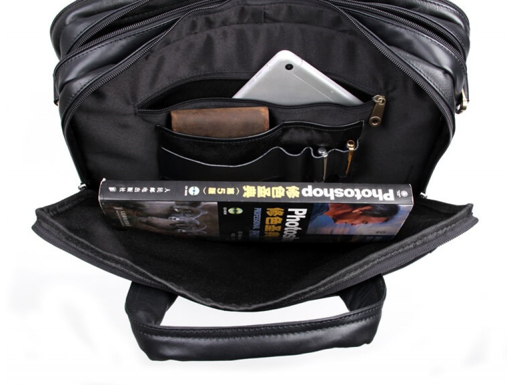 Мужская кожаная сумка-портфель на три отдела для документов и ноутбука Jasper & Maine 7146A - Royalbag