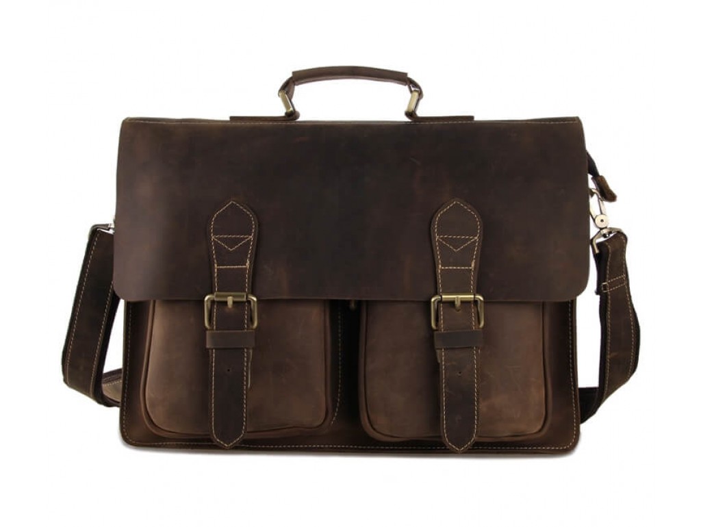 Мужской кожаный портфель TIDING BAG 7105B - Royalbag