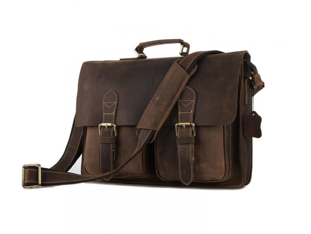 Мужской кожаный портфель TIDING BAG 7105B - Royalbag