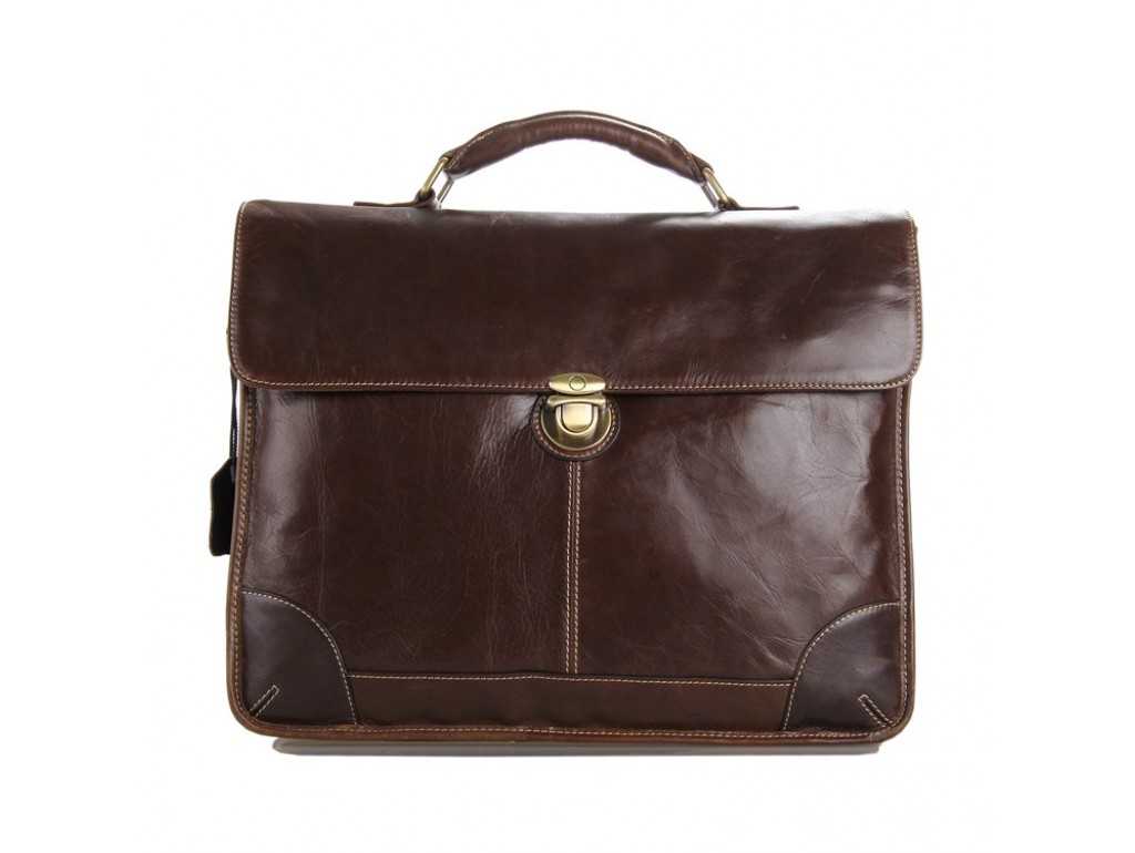 Мужской кожаный портфель с клапаном коричневый Tiding Bag 7091C - Royalbag